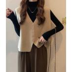 ベスト ジレ ニットベスト ニットジレ 重ね着 秋冬服 レディース
