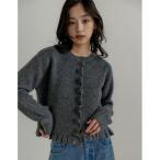 ニット セーター 「2025 WINTER PRE ORDER」メランジニットフリルカーディガン レディース