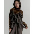 キャミソール 「2025 WINTER COLLECTION」「アンチピリング」「毛玉になりにくい」ヘリンボーン微起毛フリルキャミソールビスチェ