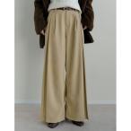 ショッピングリエディ スラックス パンツ 「2025 WINTER PRE ORDER」「低身長/高身長サイズ有」微起毛ツイルタックプリーツワイドパンツ レディース