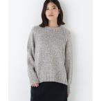 ショッピングパープル ニット セーター 「ウォッシャブル」MIXヤーンクルーネックラグランプルオーバー レディース