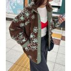 ブルゾン アウター 「リバーシブル」花柄ボアブルゾン レディース