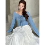 ニット セーター フラワーエンブロイダリーニットトップス レディース