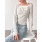 ニット セーター バストデザインニットトップス レディース