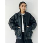 ブルゾン アウター ポケットデザインフェイクレザーブルゾン レディース
