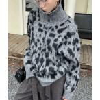 ニット セーター ヒョウ柄ニットカーディガン レディース