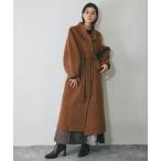 コート チェスターコート バルーン袖ロング丈ウールコート レディース