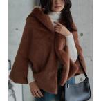 コート アウター ファーケープマント レディース