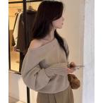 ショッピングオフショルダー ニット セーター オフショルダーニット レディース