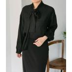 ショッピングリボン ブラウス シャツ リボン付きブラウス「SUM1 STYLE」 レディース