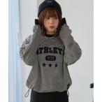 tシャツ 「 athleta 」ボーダーロングスリーブフロッキープリントTシャツ レディース メンズ