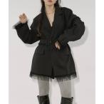 ジャケット テーラードジャケット 2way fringe jacket フリンジヘムベルトツキジャケット/SETUP対応 レディース
