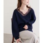 ニット セーター 「WEB限定」レースVネックニット レディース