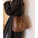 ショルダーバッグ バッグ フェイクレザー巾着ショルダーバッグ レディース