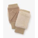 手袋 フェイクファー指なしグローブ レディース