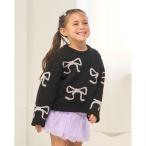 ショッピングリボン ニット セーター 短丈ラメリボンセーター キッズ 子供服 女の子