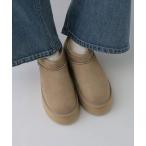 ショッピング材 ブーツ フェイクムートン厚底ブーツ　608843 レディース