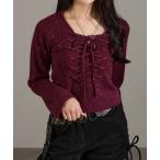 ニット セーター キラキラレースUPニット レディース