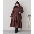 ショッピングティアード ワンピース 「大きいサイズ」ボウタイティアードワンピース