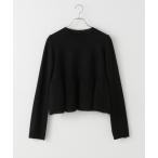 ニット セーター モヘヤ混ペプラムニット レディース