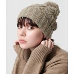 ニット帽 ニットキャップ ネップ ポンポン ニットキャップ 2WAY レディース