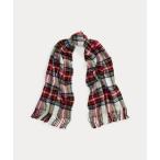 マフラー ストール チェック フリンジ ウール ツイル スカーフ レディース