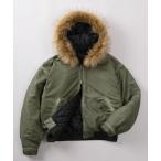 ブルゾン アウター 「82」ヴィンテージライク ファーフード フライトブルゾン/ボンバージャケット/ダブルジップ/ミリタリー/アメカジ メンズ レディ