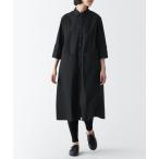 「無印良品」 シャツワンピース M ブラック レディース
