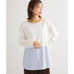 ショッピングインナー tシャツ 裾ドッキングホワイトインナー レディース