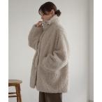 ダッフルコート コート スタンドネックコクーン袖プードルコート レディース