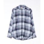 ショッピングアメリカンイーグル 「American Eagle」 チェック柄長袖ネルシャツ S ブルー レディース