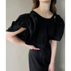 「junoah」 半袖ワンピース MEDIUM ブラック レディース