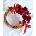 ショッピングリース インテリア レッドアネモネのクリスマスリース