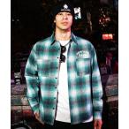  рубашка [BlackLetter]RearEmbroideryPlaidShirt мужской 