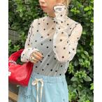 ショッピングトップス tシャツ 「HELLO.SANFRANCISCO/ハローサンフランシスコ」フロッキー星柄シアートップス レディース