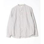 「DANTON」 ストライプ柄長袖シャツ 40 グレー メンズ