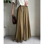 「DouDou」 フレアスカート FREE カーキ レディース