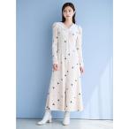 ショッピング古着 「CELFORD」 長袖ワンピース 36 クリーム レディース