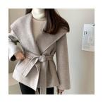 コート アウター ビッグカラーショートガウン レディース