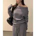 セットアップ 「セットアップ」オフショルダートップス＋イージーパンツ レディース