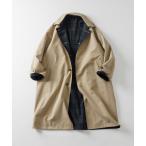 ステンカラーコート コート リバーシブル ウール混 フランネル チェック バルマカーン コート / Reversible Balmacaan Coat