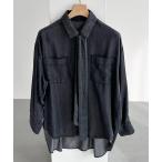 ショッピングドゥ ブラウス シャツ ソフトデニムボウタイシャツ レディース