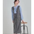 ショッピングノースリーブ ワンピース 「S-LL」甘すぎない大人のツイード調ジャンスカ