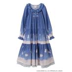 ワンピース Little Twin Stars×PINK HOUSE A Starry Night Wish柄ミディワンピース