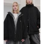 ショッピング中綿 ブルゾン アウター ダブルジップ比翼デザイン裏ボアリバーシブル中綿ブルゾン メンズ レディース