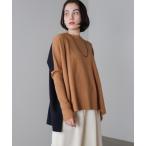 ニット セーター ドルマンスリーブバイカラーニット レディース