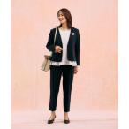 パンツドレス スゴラクストレッチ/Vネックジャケット3点セット/581018