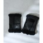 手袋 もこもこフリースボア付きフィンガーレスグローブ メンズ レディース