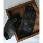 ショッピングカフス 手袋 フェイクスエード　ニットカフス　裏ボア メンズ