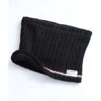 ショッピングスヌード ネックウォーマー スヌード ニット　ネックウォーマー　縄編み×トリコロールカラーライン　裏ボア　ポケット メンズ